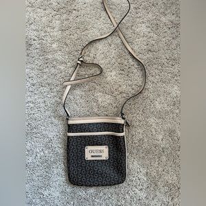 Brown and tan Guess crossbody bag